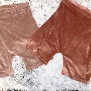 Velvet Biker Shorts